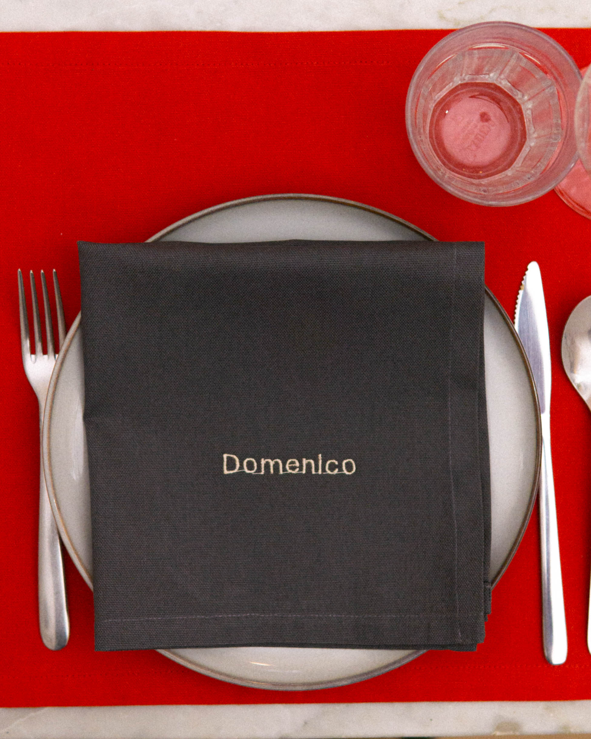 1 tovagliolo personalizzato | grigio fumo Domenico