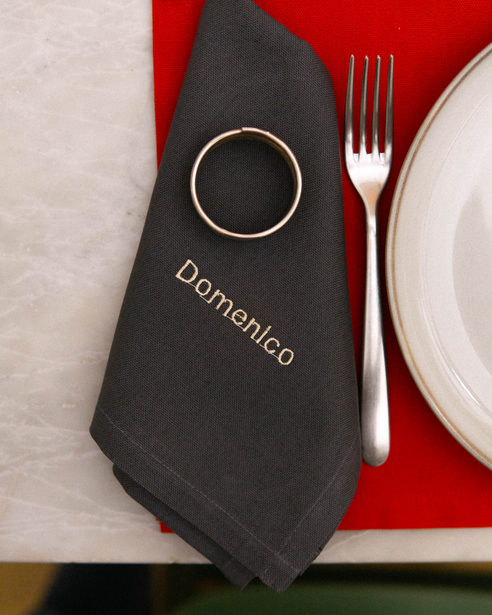 1 tovagliolo personalizzato | grigio fumo Domenico